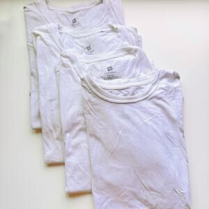 3/$20 HANES MENS Comfort Soft White Cotton Crew Short Sleeve Tee Shirt Top S